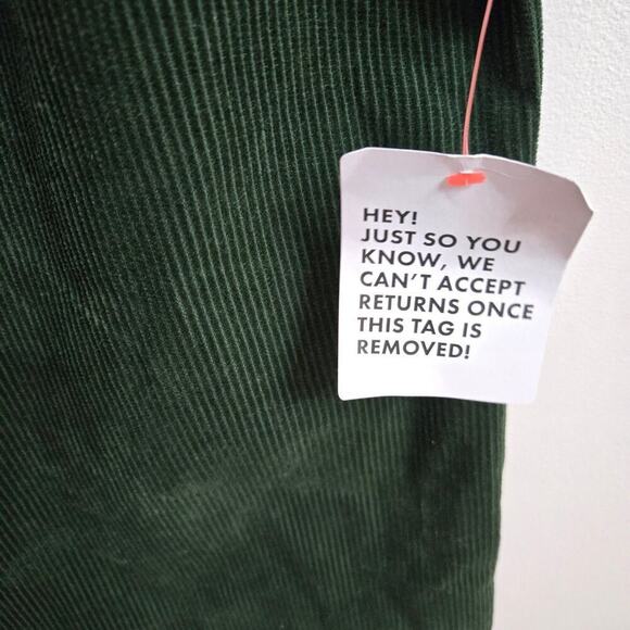 NWT Topshop Women's Wide-Leg Corduroy Pants, Green, US 8, High-Waist Relaxed Fit - Picture 7 of 12